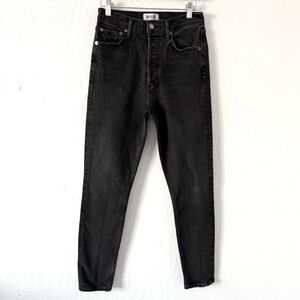 AGOLDE Nico Jean Black Wash High Rise Button Fly Denim Skinny Size 26
